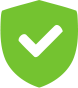 icon green tick in a shield